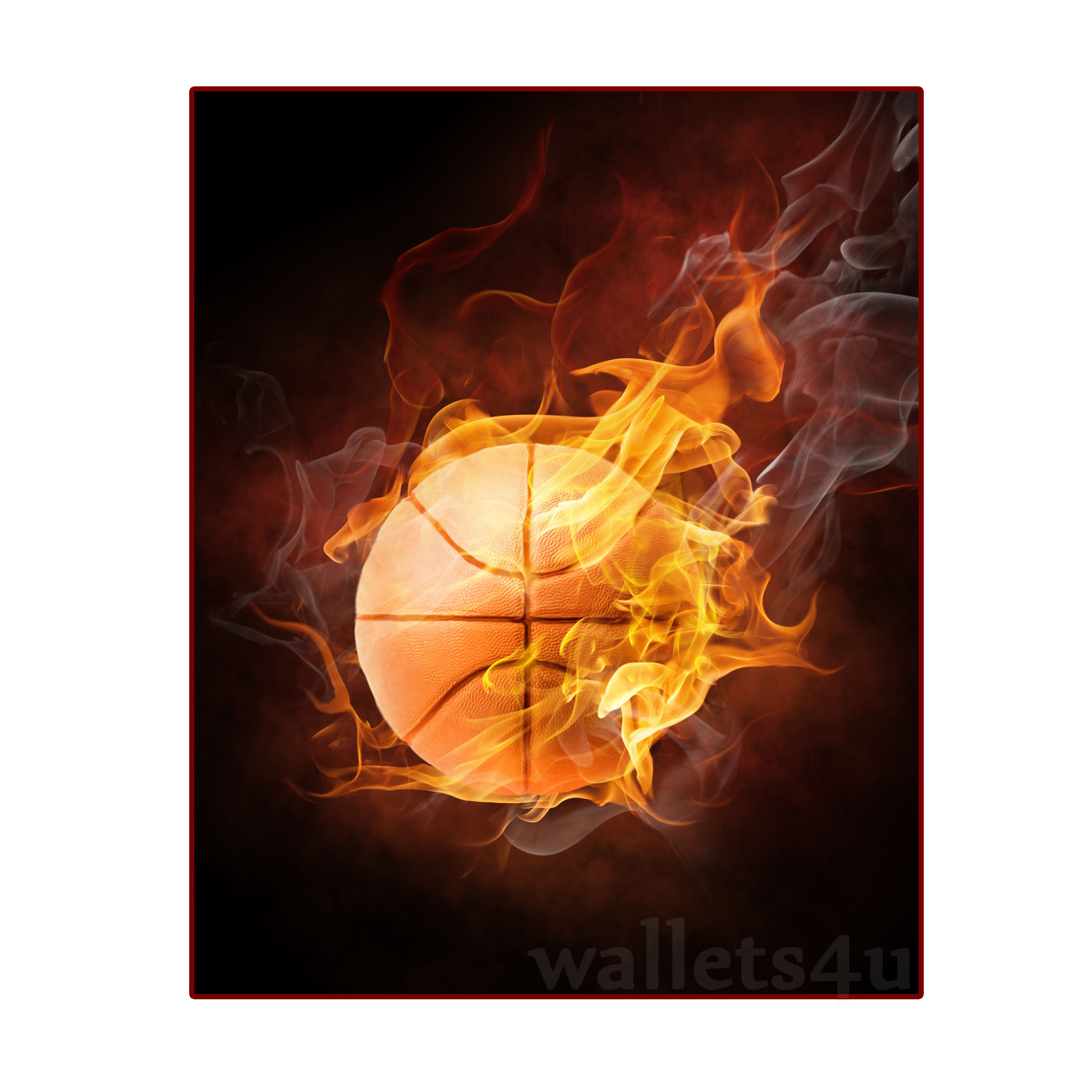 Magic Wallet, Baseketball Ball on fire - MWSPP 0173
